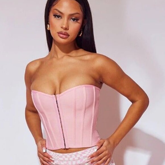 Dusty Pink Bandage Hook And Eye Structured Corset- Never Worn - Picture 2 of 2
